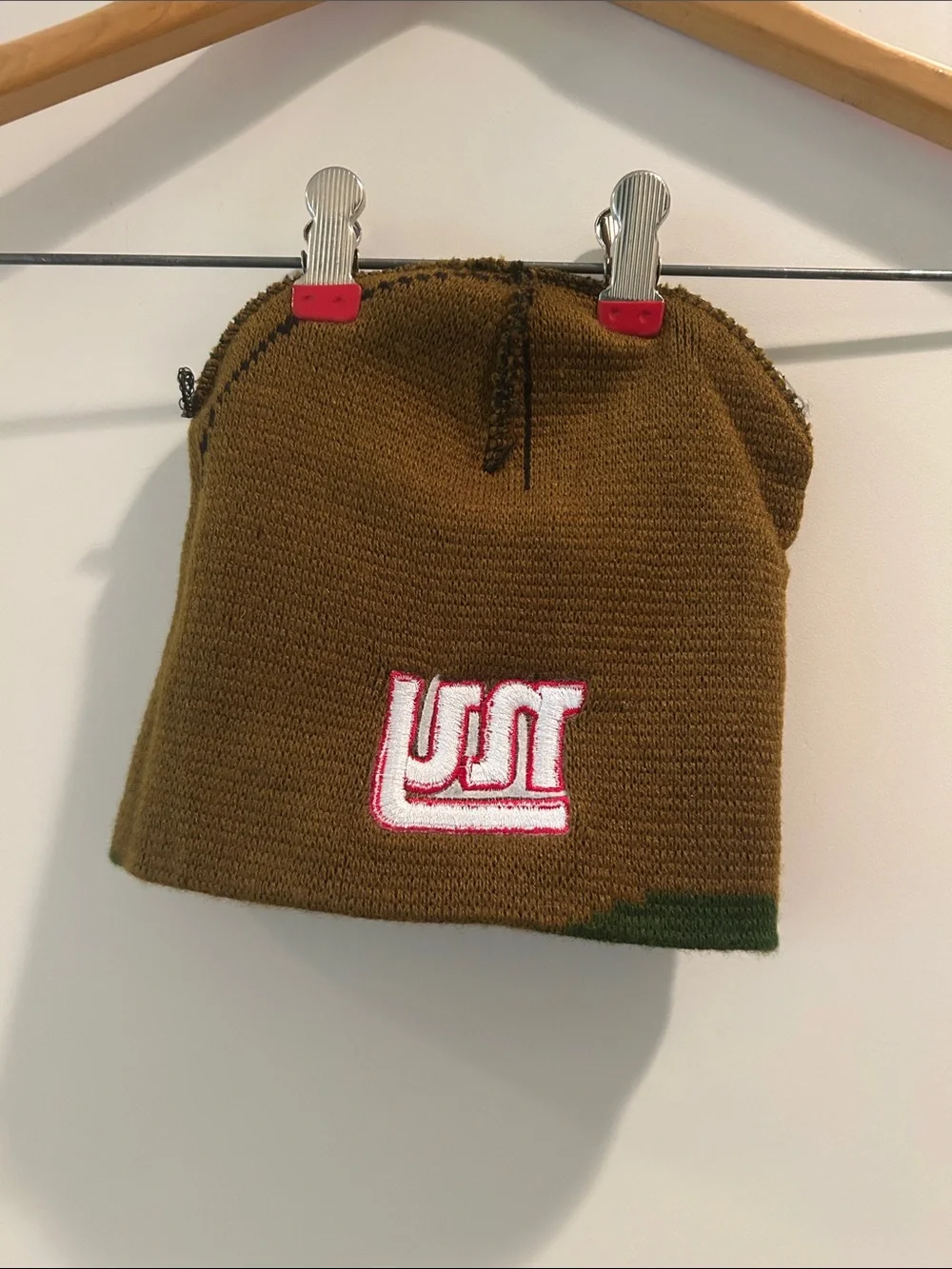NY Giants camouflage Kids Camo Beanie Green/Brown knit hat embroidered Logo OS
